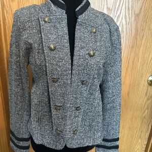 Tommy Hilfiger Women's Black and Gray Double-Breasted Blazer